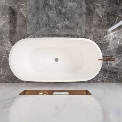 Modern Bathtub Acrylic Freestanding Bath Designer Bathroom Double Ended Tub 1500x700mm