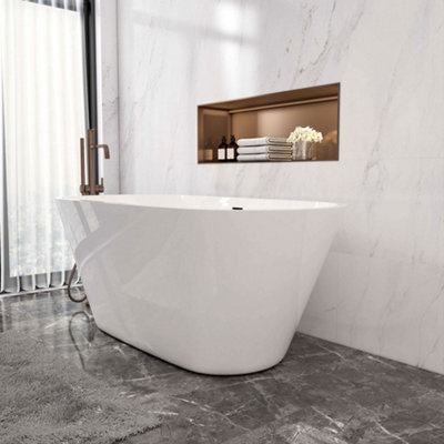 Modern Bathtub Acrylic Freestanding Bath Designer Bathroom Double Ended Tub 1500x700mm
