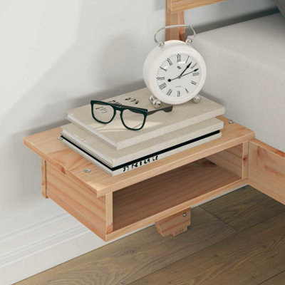 Modern Bed Frame with Bedside Tables Brown Solid pine wood