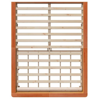 Modern Bed Frame with Lift-up Storage, Wax Brown, 150 x 200 cm, Solid ...
