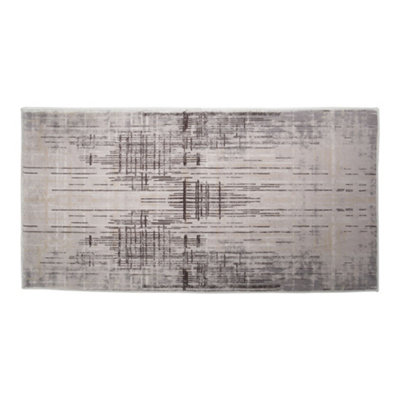 Modern Beige Rectangle Distressed Area Rugs Soft Pile Decorative Carpet 60x120 cm