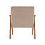 Modern Beige Wood Frame Upholstered Recliner Chair Armchair