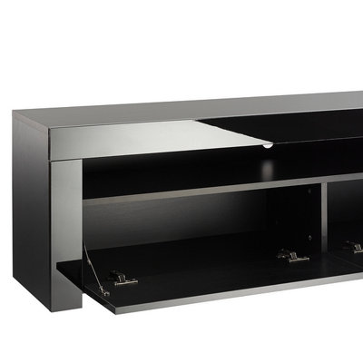 Modern Black 155cm Matt Gloss TV Stand Cabinet Suitable for 40 49 50 55 65 Inch 4K LED Flat Screen TV's