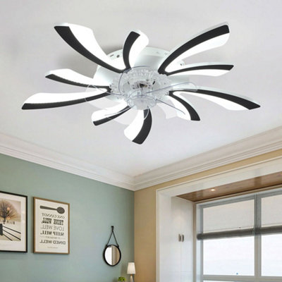 Modern Black 78cm Ceiling Fan LED Light,With Timer Function, Remote ...