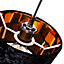 Modern Black Crushed Velvet 8" Table/Pendant Lampshade with Shiny Copper Inner