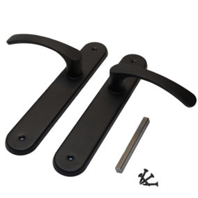 Modern Black Interior Door Handle Set with Sleek Lever Design and Backplate, Ideal for Bedroom and Bathroom Doors, Durable