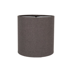 Modern Black Linen Fabric Small 13cm Drum Clip Shade with Matching Satin Lining