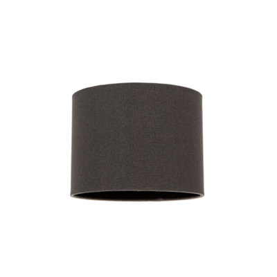 Black linen deals drum lamp shade