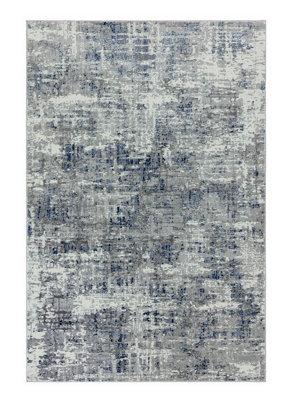 Modern Blue Rug, Abstract Rug for Bedroom, Stain-Resistant Rug for Dining Room, Abstract Blue Rug-160cm X 230cm