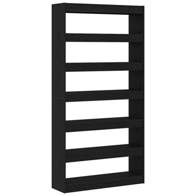 Modern Bookcase Black oak Engineered wood 100 x 30 x 198 cm Shelving