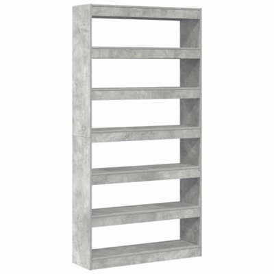 Modern Bookcase Grey Engineered wood 100 x 30 x 198 cm Bookshelf