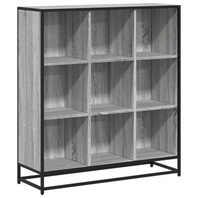 Modern Bookcase Grey Sonoma 97.5x33x107.5 cm Engineered Wood and Metal