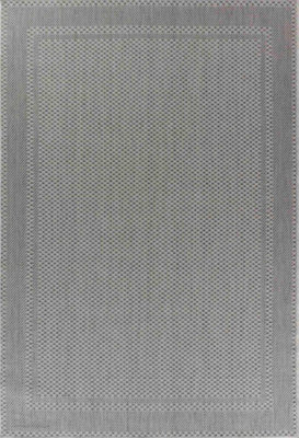 Modern Bordered Design Outdoor-Indoor Rugs Dark Grey 50x80 cm