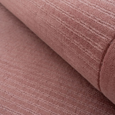 Modern Bordered Pink Soft Office Area Rug 160cm x 230cm