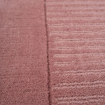 Modern Bordered Pink Soft Office Area Rug 160cm x 230cm