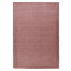 Modern Bordered Pink Soft Textured Living Area Rug 120cm x 170cm