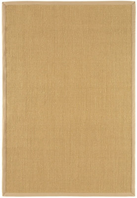 Modern Bordered Rug, Natural Fibres Rug for Living Room, Plain Bedroom Rug, 4mm Thick Easy to Clean Rug-120cm X 180cm