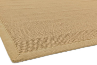 Modern Bordered Rug, Natural Fibres Rug for Living Room, Plain Bedroom Rug, 4mm Thick Easy to Clean Rug-240cm X 340cm