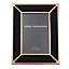 Modern Brushed Copper Metal and Jet Black Soft Velvet Fabric 4x6 Picture Frame