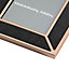 Modern Brushed Copper Metal and Jet Black Soft Velvet Fabric 4x6 Picture Frame