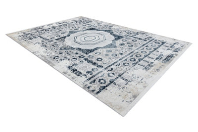 Modern carpet DUKE 51542 cream / blue - Rosette vintage structured, ve  120x170 cm