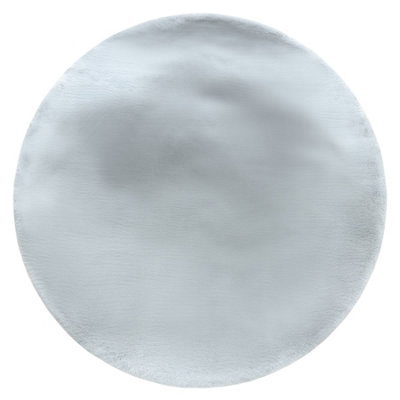 Modern carpet TEDDY NEW dream 47 circle shaggy, plush, very thick silv  circle 160 cm