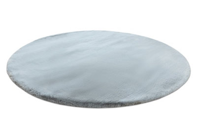 Modern carpet TEDDY NEW dream 47 circle shaggy, plush, very thick silv  circle 160 cm