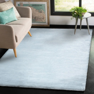 Modern carpet TEDDY NEW dream 47 shaggy, plush, very thick silver  60x100 cm
