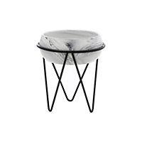 Modern Ceramic Tabletop Planter with Black Metal Stand  125 x 165 mm