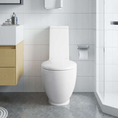 Modern Ceramic Toilet Back Water Flow White