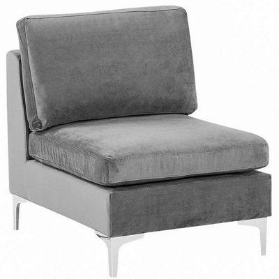 Modern Chair Module Velvet Grey EVJA | DIY at B&Q