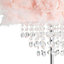 Modern Chandelier Style Pink Feather Floor Lamp with Waterfall Acrylic Droplets