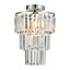 Modern Chandelier Three Circle Droplet Crystal Shade Chorme Base Mount Ceiling Light