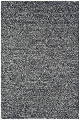 Modern Charcoal Luxurious Handmade Geometric  Easy to Clean Rug For Bedroom LivingRoom and Dining Room-160cm X 230cm