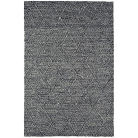 Modern Charcoal Luxurious Handmade Geometric  Easy to Clean Rug For Bedroom LivingRoom and Dining Room-200cm X 300cm