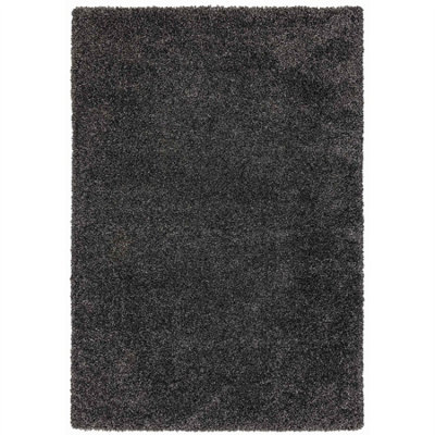 Modern Charcoal Shaggy Plain Easy To Clean Dining Room Rug-120cm X 170cm