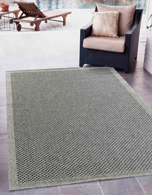 Modern Checkered Design OutdoorIndoor Rugs Dark Grey 120x170 cm DIY