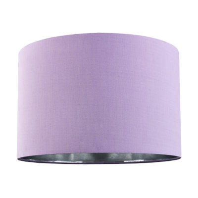 Modern Chic Lilac Cotton 12" Table/Pendant Lamp Shade with Shiny Silver