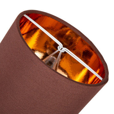 Modern Chocolate Brown 6 Clip-On Candle Lamp Shade with Copper Inner Lining