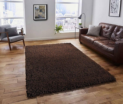 Modern Chocolate Brown Shaggy Area Rug Elegant and Fade-Resistant ...