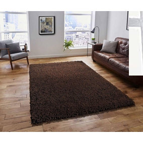 Modern Chocolate Brown Shaggy Area Rug Elegant and Fade-Resistant Carpet Runner - 120x170 cm
