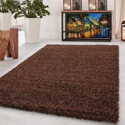 Modern Chocolate Brown Shaggy Area Rug Elegant and Fade-Resistant ...