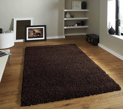 Modern Chocolate Brown Shaggy Area Rug Elegant and Fade-Resistant ...