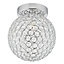 Modern Chrome and Clear Glass IP44 Rated Bathroom Ceiling Light