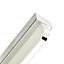 Modern Chrome Plated LED Bathroom Strip Wall Lamp with Switch Button and Glass