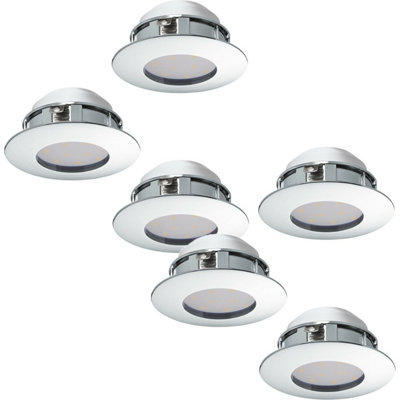 Modern Chrome Recessed Spotlight - 2 Pack and 3 Pack Options, 6W LED Ceiling Downlights