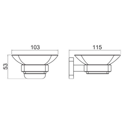 Modern Chrome Soap Holder Glass Dish Bathroom Kitchen Wall Mounted 150mm