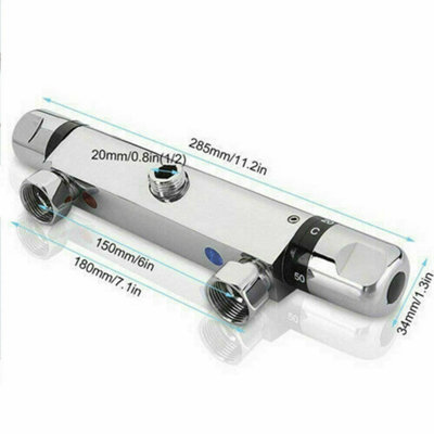 Modern Chrome Thermostatic Exposed Bar Shower Mixer Valve with 1/2 ...