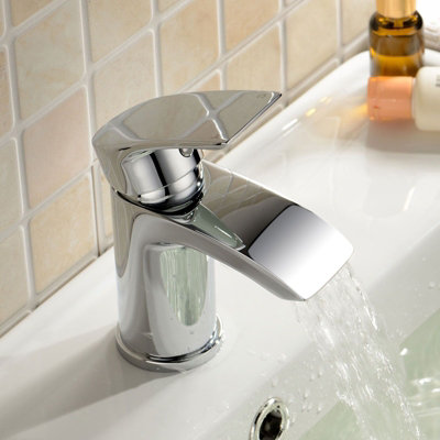 Modern Chrome Waterfall Bath Filler Mixer Tap Bathroom Round