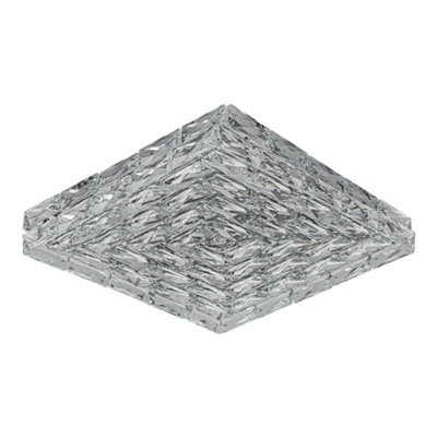 Modern Clear Finish Square Crystal Ceiling Light Cool White Light 36W 40cm